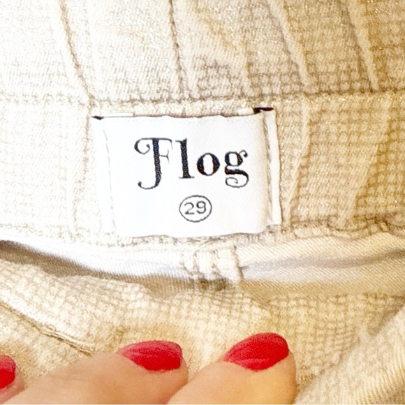 Bevy Flog Shely Metallic Champagne Snake Reptile Print Drawstring Pants 29 - Picture 6 of 13